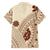 Bula Fiji Classic Masi Tapa Family Matching Off The Shoulder Long Sleeve Dress and Hawaiian Shirt Vintage Beige - Polynesian Pride