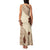 Bula Fiji Classic Masi Tapa Family Matching Tank Maxi Dress and Hawaiian Shirt Vintage Beige - Polynesian Pride