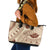 Bula Fiji Classic Masi Tapa Leather Tote Bag Vintage Beige - Polynesian Pride