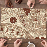 Bula Fiji Classic Masi Tapa Puzzle Vintage Beige - Polynesian Pride