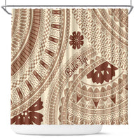 Bula Fiji Classic Masi Tapa Shower Curtain Vintage Beige - Polynesian Pride