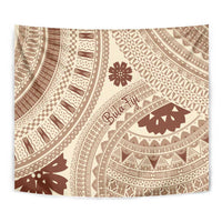 Bula Fiji Classic Masi Tapa Tapestry Vintage Beige - Polynesian Pride