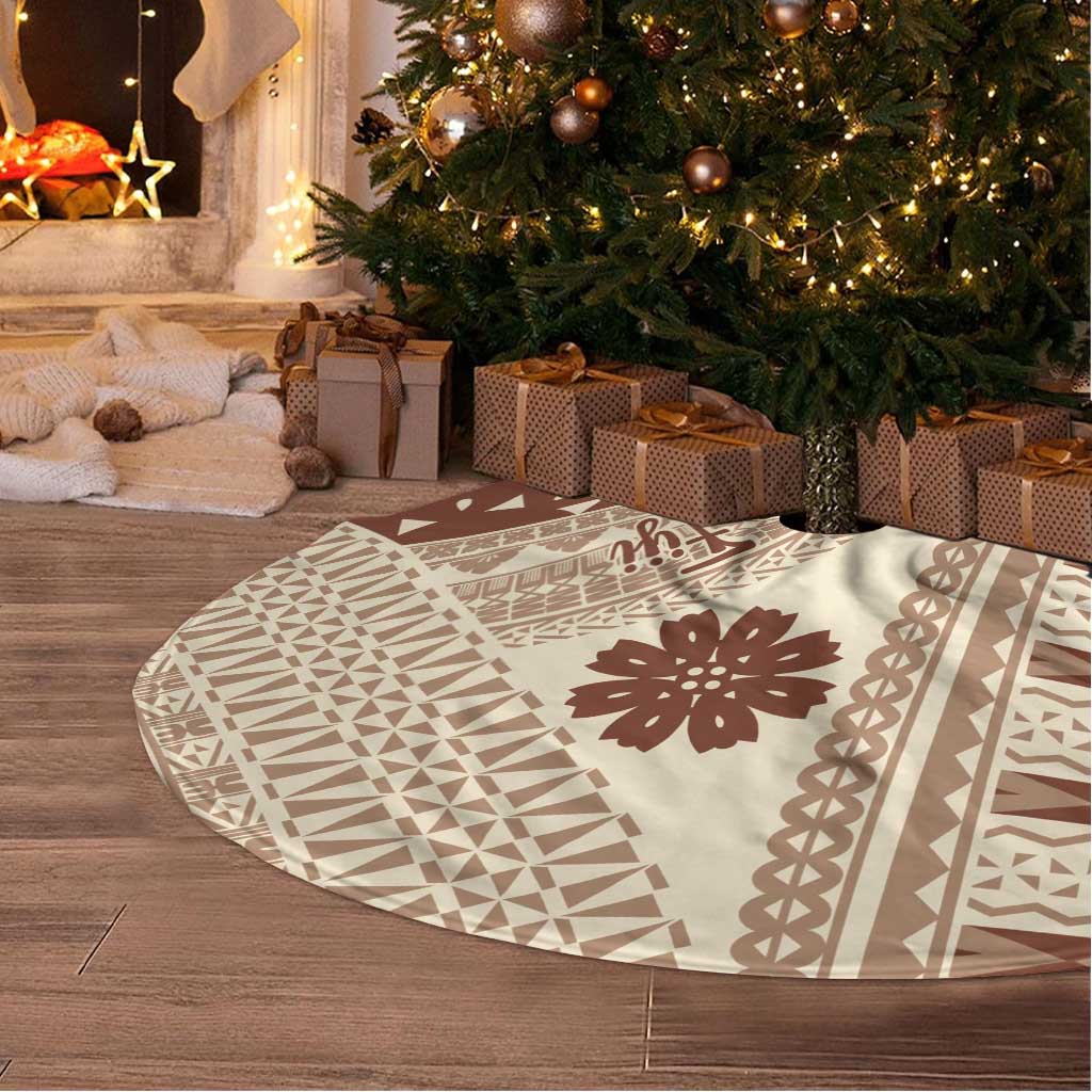 Bula Fiji Classic Masi Tapa Tree Skirt Vintage Beige - Polynesian Pride