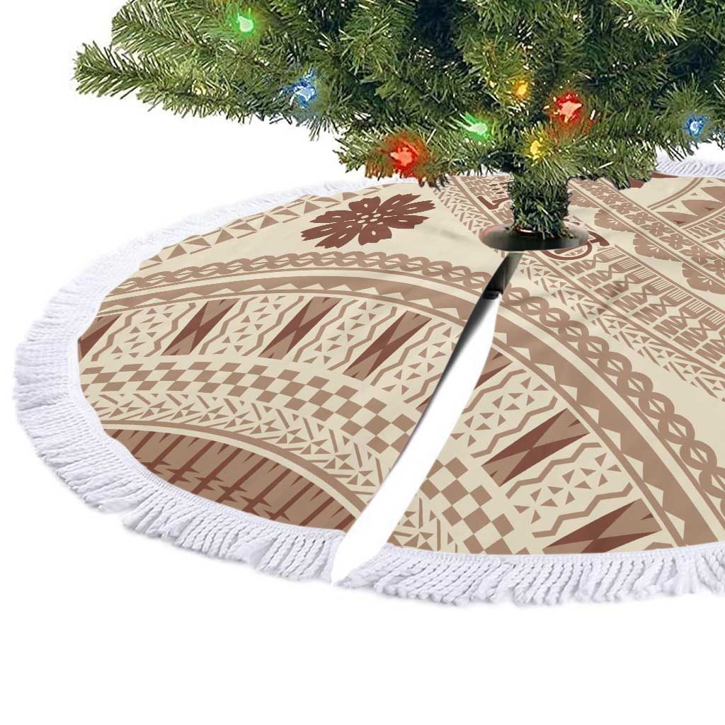 Bula Fiji Classic Masi Tapa Tree Skirt Vintage Beige - Polynesian Pride