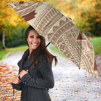 Bula Fiji Classic Masi Tapa Umbrella Vintage Beige - Polynesian Pride