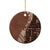 Bula Fiji Tribal Masi Tapa Ceramic Ornament Brown LT7 - Polynesian Pride