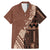 Bula Fiji Family Matching Mermaid Dress and Hawaiian Shirt Tribal Masi Tapa - Brown LT7 Dad's Shirt - Short Sleeve Brown - Polynesian Pride