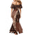 Bula Fiji Family Matching Mermaid Dress and Hawaiian Shirt Tribal Masi Tapa - Brown LT7 - Polynesian Pride