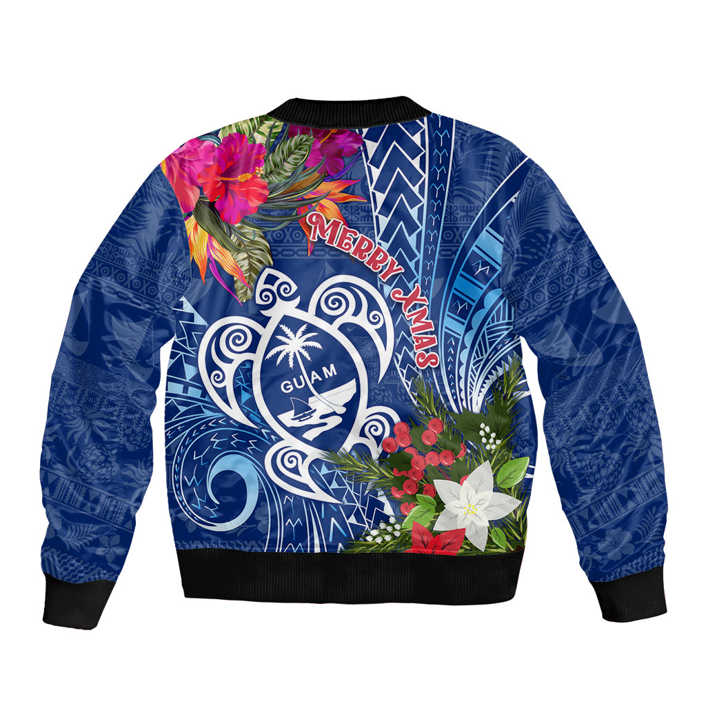 Guam Christmas Bomber Jacket Turtle Mix Tapa Felis Pasgua LT7 - Polynesian Pride