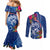 Guam Christmas Couples Matching Mermaid Dress and Long Sleeve Button Shirt Turtle Mix Tapa Felis Pasgua LT7 - Polynesian Pride