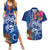 Guam Christmas Couples Matching Summer Maxi Dress and Hawaiian Shirt Turtle Mix Tapa Felis Pasgua LT7 Blue - Polynesian Pride