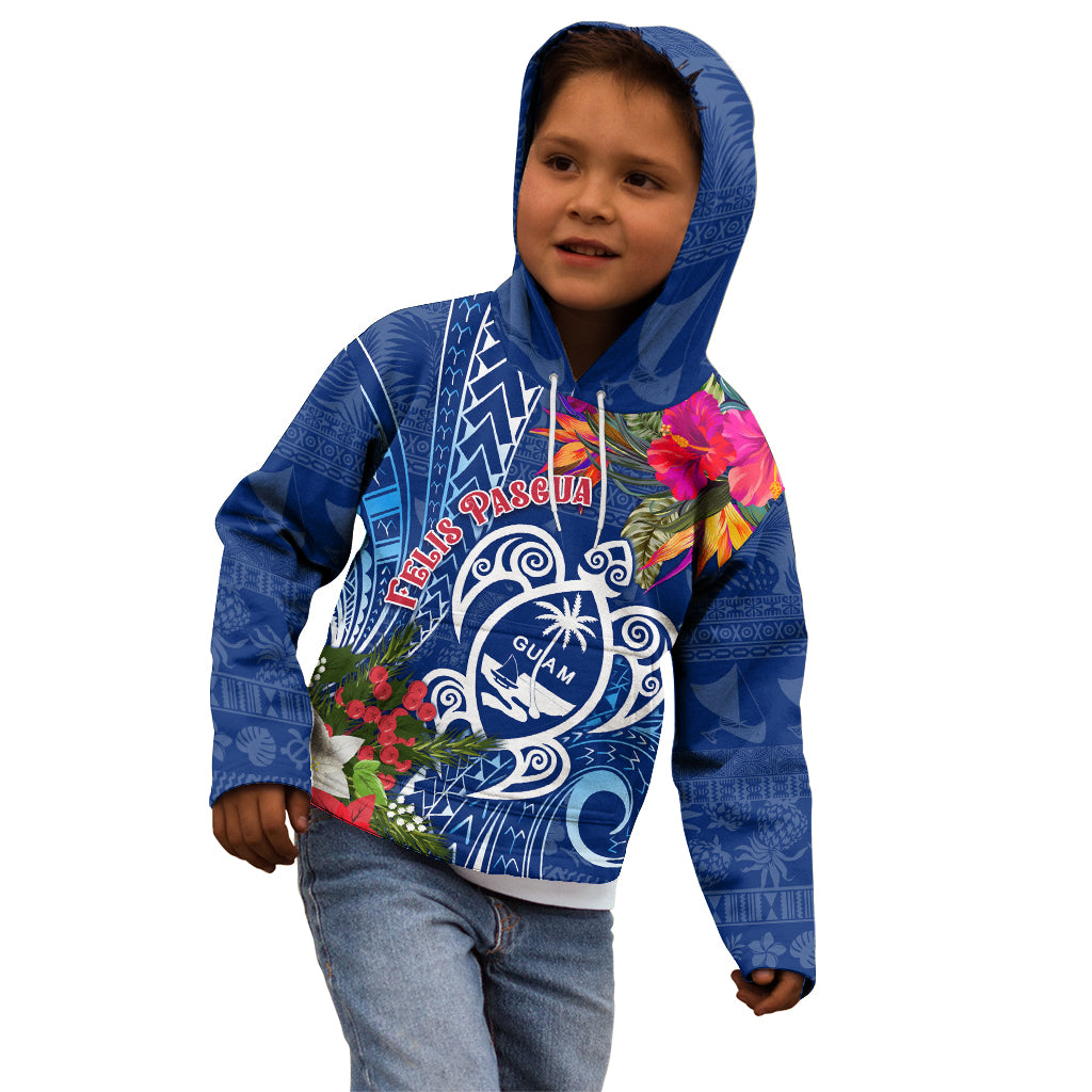 Guam Christmas Kid Hoodie Turtle Mix Tapa Felis Pasgua LT7 - Polynesian Pride