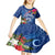 Guam Christmas Kid Short Sleeve Dress Turtle Mix Tapa Felis Pasgua LT7 - Polynesian Pride