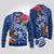 Guam Christmas Ugly Christmas Sweater Turtle Mix Tapa Felis Pasgua LT7 Blue - Polynesian Pride