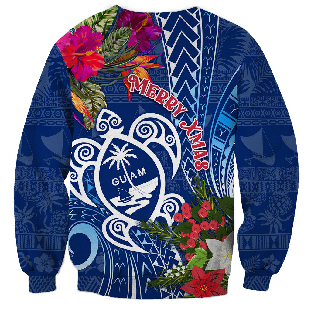 Guam Christmas Sweatshirt Turtle Mix Tapa Felis Pasgua LT7 - Polynesian Pride