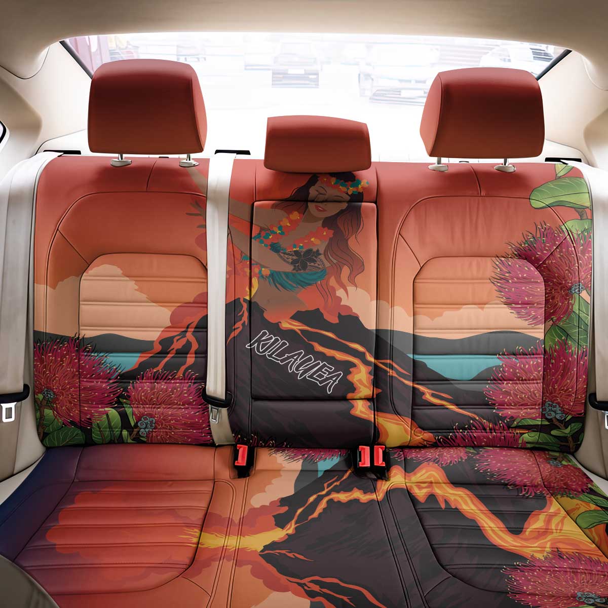 Hawaii Kilauea Volcano Back Car Seat Cover Pele Goddess