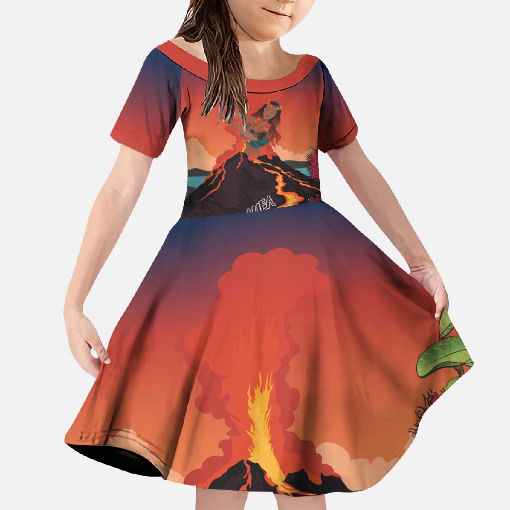 Hawaii Kilauea Volcano Family Matching Tank Maxi Dress and Hawaiian Shirt Pele Goddess