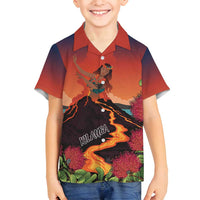 Hawaii Kilauea Volcano Family Matching Tank Maxi Dress and Hawaiian Shirt Pele Goddess