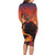 Hawaii Kilauea Volcano Long Sleeve Bodycon Dress Pele Goddess