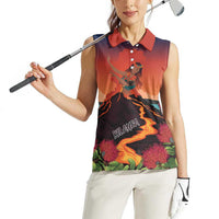 Hawaii Kilauea Volcano Women Sleeveless Polo Shirt Pele Goddess