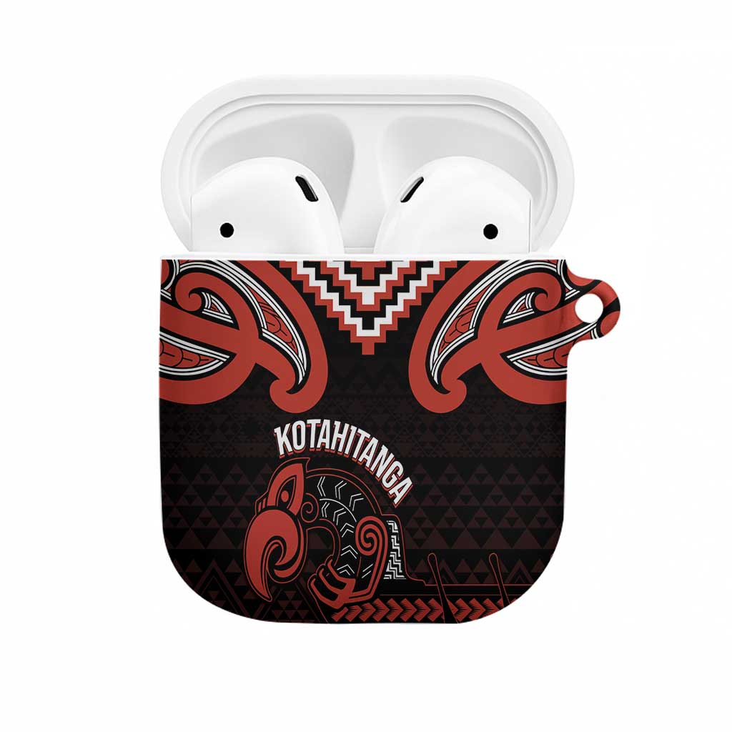 Maori Waitangi AirPods Case Kotahitanga Poutama Mix Whakairo LT7 Black - Polynesian Pride