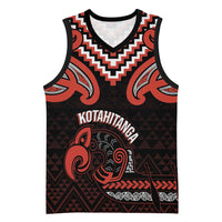 Maori Waitangi Basketball Jersey Kotahitanga Poutama Mix Whakairo - Polynesian Pride