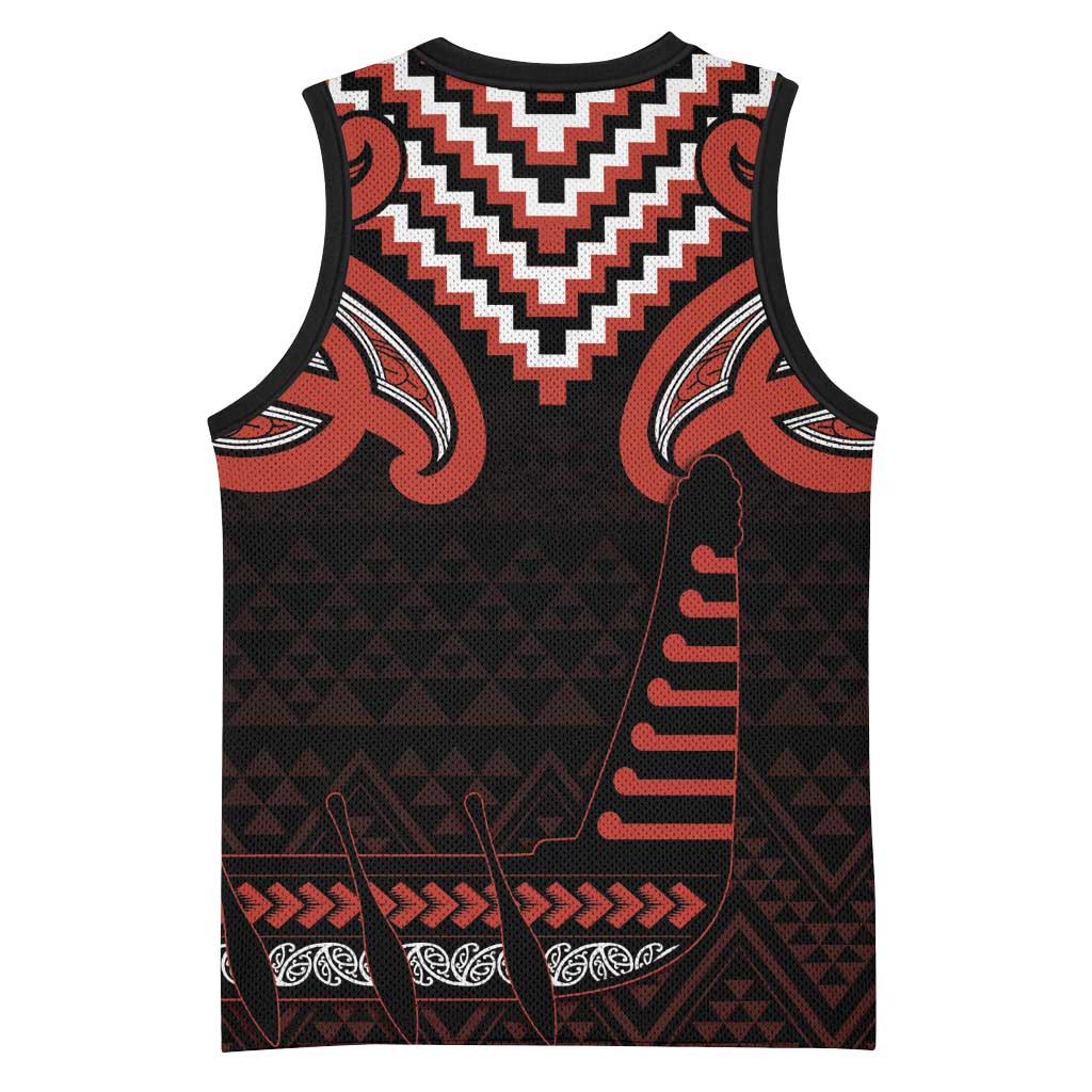 Maori Waitangi Basketball Jersey Kotahitanga Poutama Mix Whakairo - Polynesian Pride