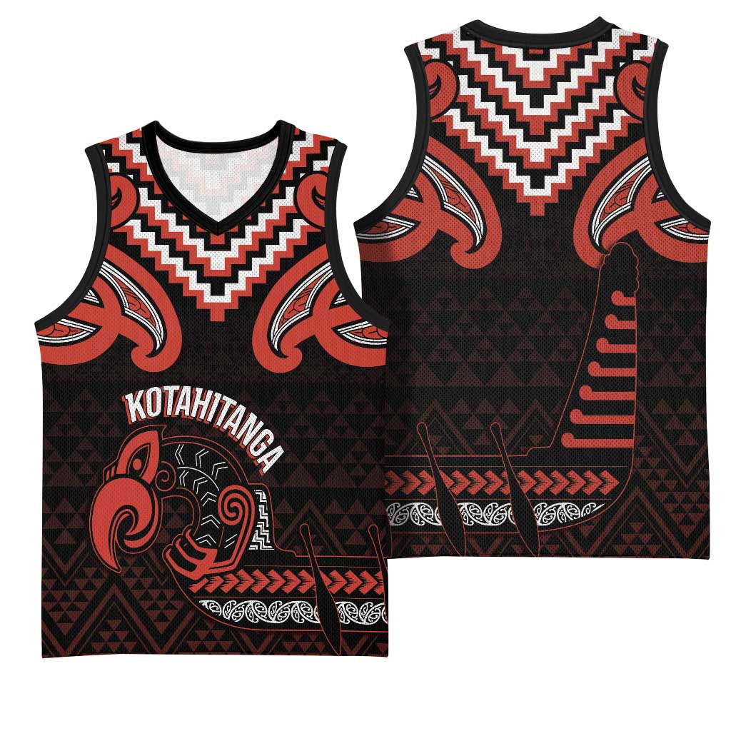 Maori Waitangi Basketball Jersey Kotahitanga Poutama Mix Whakairo - Polynesian Pride