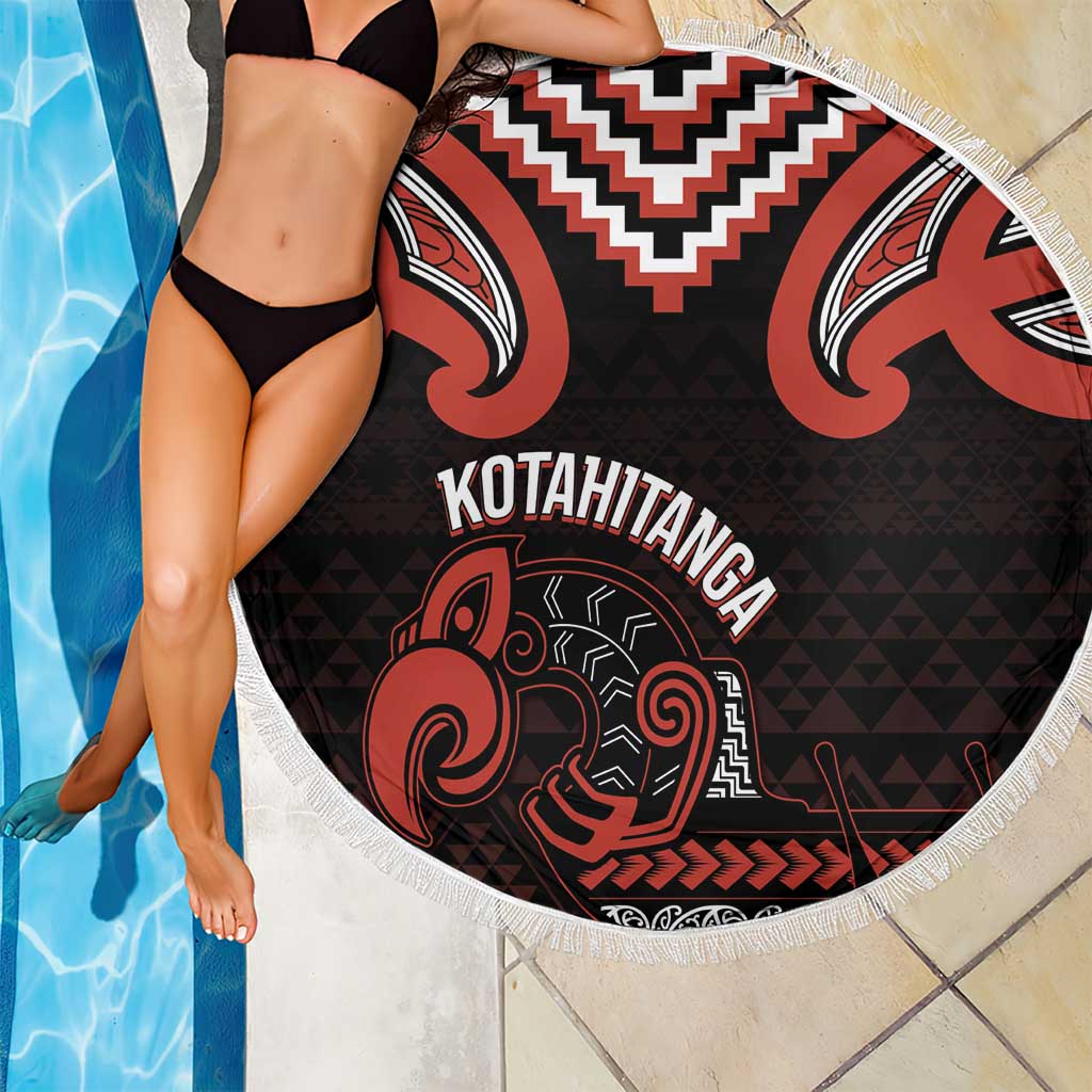 Maori Waitangi Beach Blanket Kotahitanga Poutama Mix Whakairo - Polynesian Pride