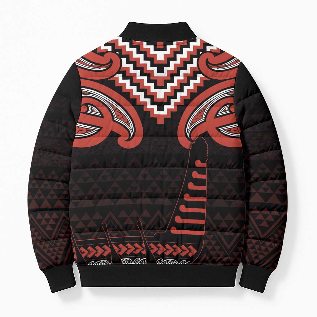 Maori Waitangi Bomber Puffer Jacket Kotahitanga Poutama Mix Whakairo - Polynesian Pride