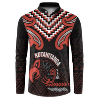 Maori Waitangi Button Sweatshirt Kotahitanga Poutama Mix Whakairo - Polynesian Pride