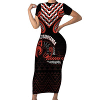 Maori Waitangi Family Matching Short Sleeve Bodycon Dress and Hawaiian Shirt Kotahitanga Poutama Mix Whakairo - Polynesian Pride