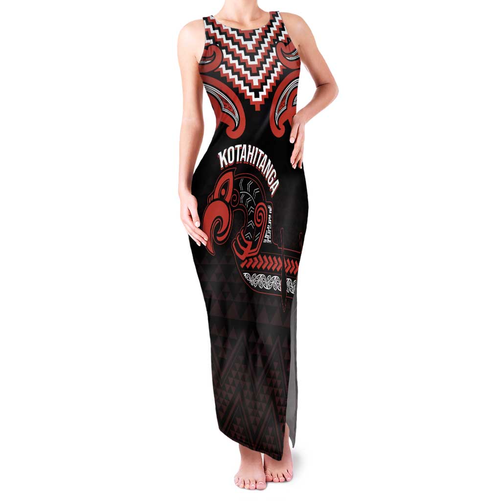 Maori Waitangi Family Matching Tank Maxi Dress and Hawaiian Shirt Kotahitanga Poutama Mix Whakairo - Polynesian Pride