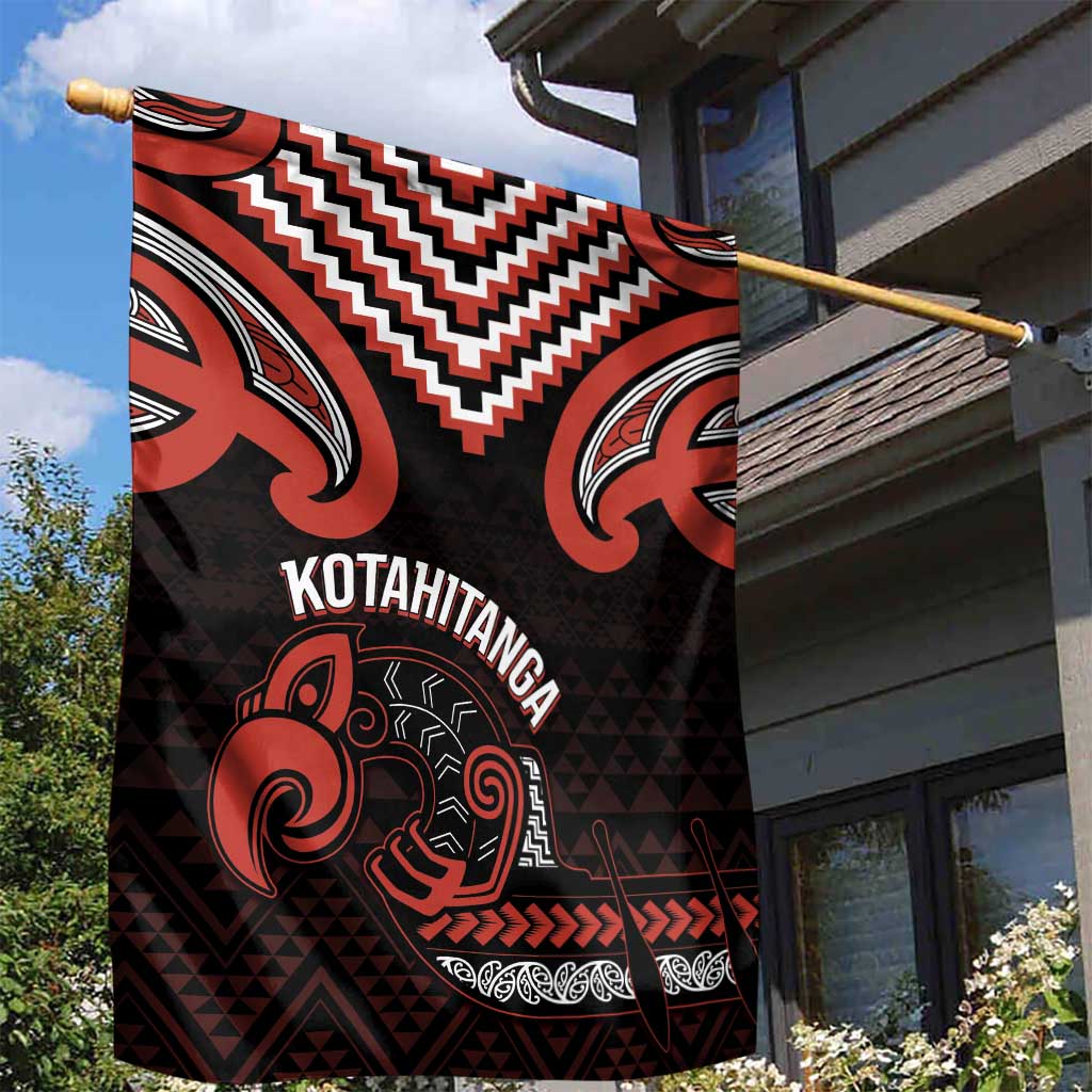 Maori Waitangi Garden Flag Kotahitanga Poutama Mix Whakairo - Polynesian Pride