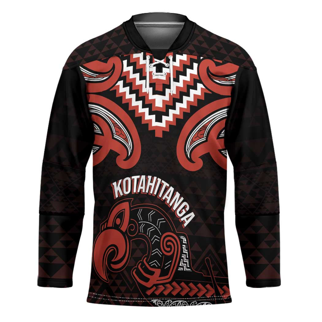 Maori Waitangi Hockey Jersey Kotahitanga Poutama Mix Whakairo LT7 Unisex Black - Polynesian Pride
