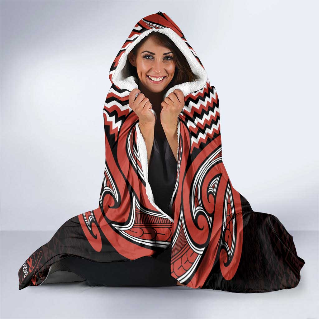 Maori Waitangi Hooded Blanket Kotahitanga Poutama Mix Whakairo - Polynesian Pride