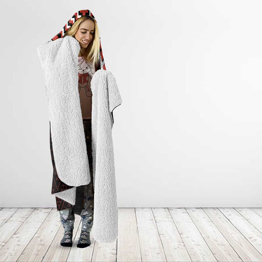 Maori Waitangi Hooded Blanket Kotahitanga Poutama Mix Whakairo - Polynesian Pride
