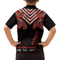 Maori Waitangi Kid Hawaiian Shirt Kotahitanga Poutama Mix Whakairo - Polynesian Pride
