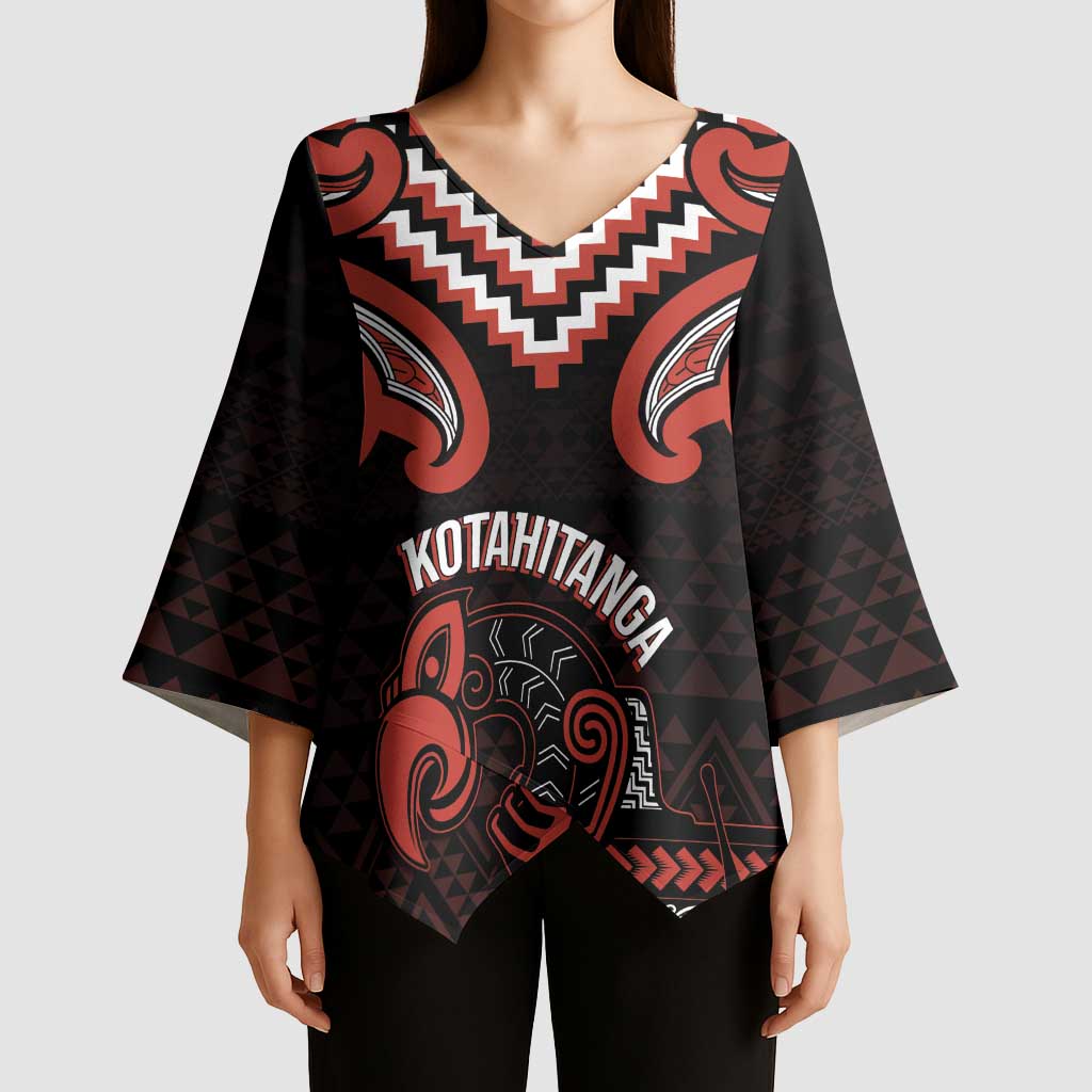 Maori Waitangi Kimono Sleeve Blouse Kotahitanga Poutama Mix Whakairo - Polynesian Pride