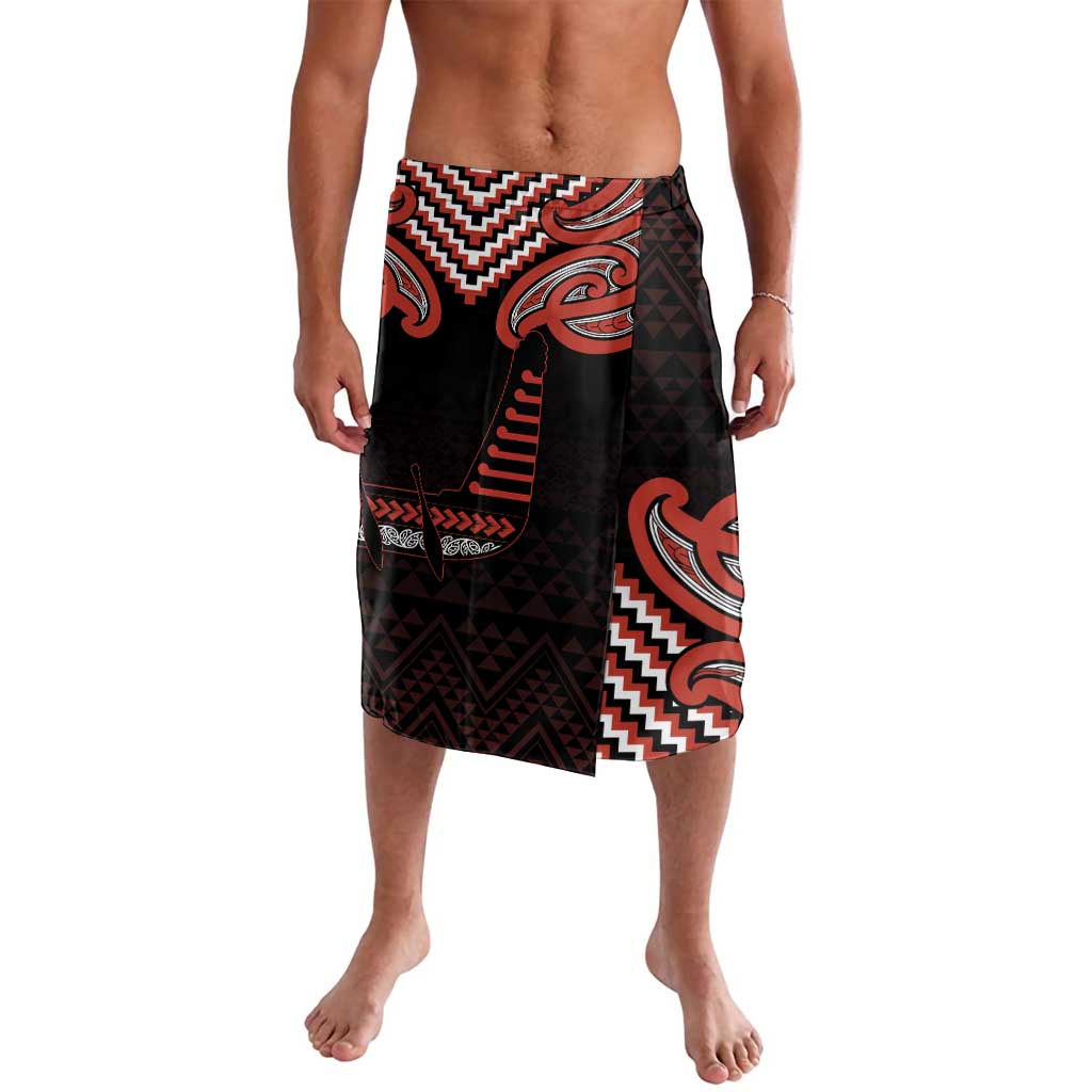 Maori Waitangi Lavalava Kotahitanga Poutama Mix Whakairo LT7 Black - Polynesian Pride