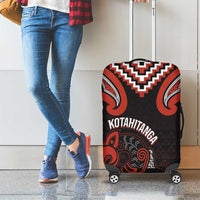 Maori Waitangi Luggage Cover Kotahitanga Poutama Mix Whakairo - Polynesian Pride