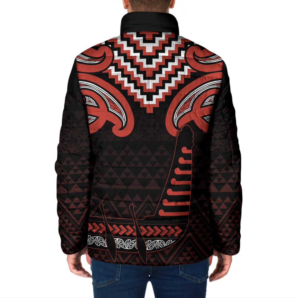 Maori Waitangi Padded Jacket Kotahitanga Poutama Mix Whakairo - Polynesian Pride
