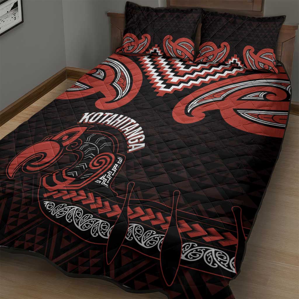 Maori Waitangi Quilt Bed Set Kotahitanga Poutama Mix Whakairo - Polynesian Pride