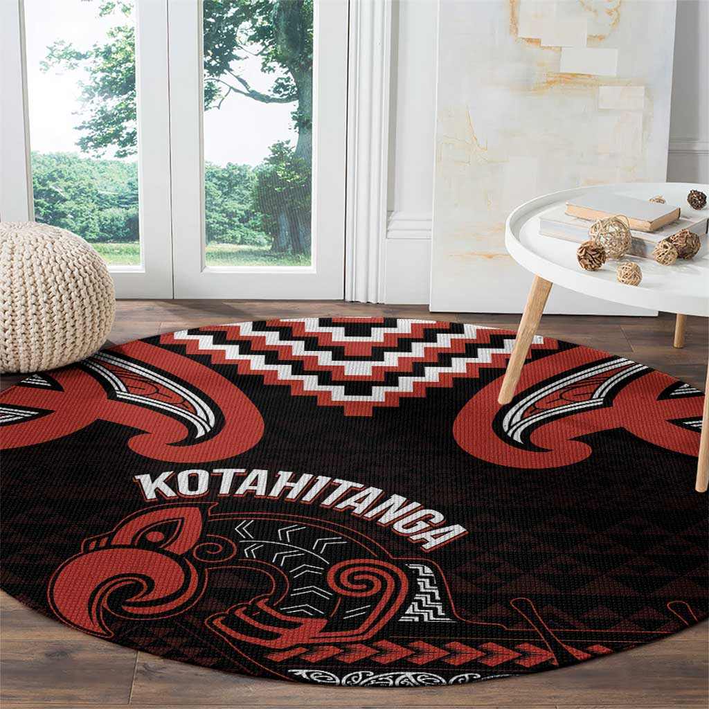 Maori Waitangi Round Carpet Kotahitanga Poutama Mix Whakairo - Polynesian Pride