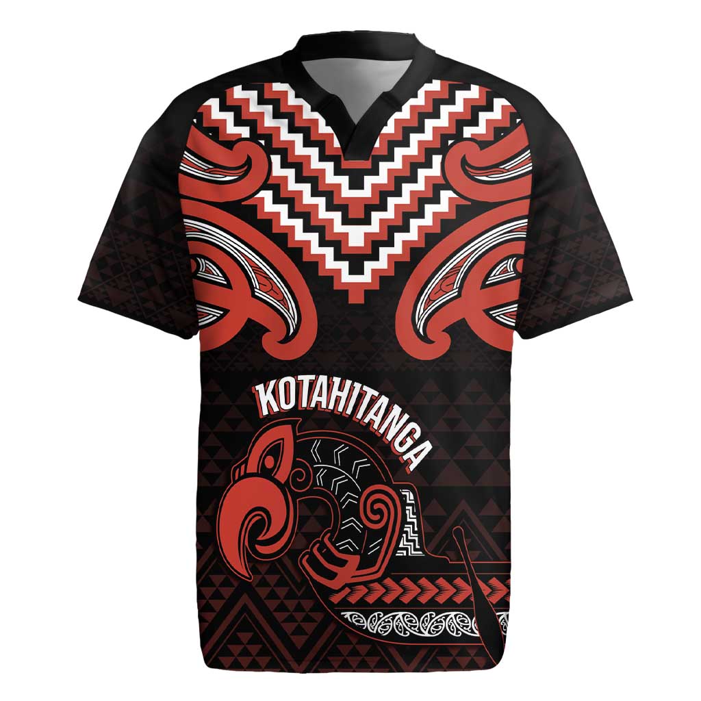 Maori Waitangi Rugby Jersey Kotahitanga Poutama Mix Whakairo LT7 Black - Polynesian Pride