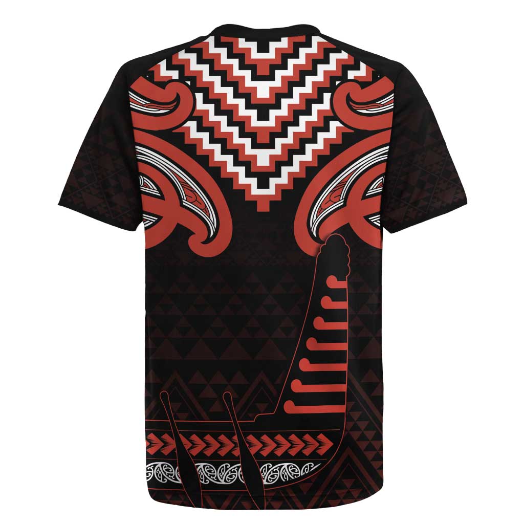 Maori Waitangi Rugby Jersey Kotahitanga Poutama Mix Whakairo - Polynesian Pride
