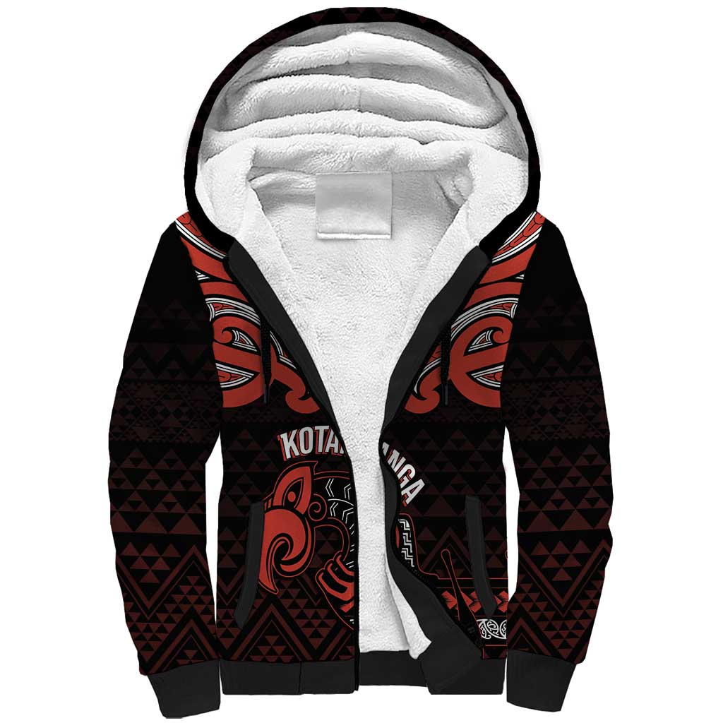 Maori Waitangi Sherpa Hoodie Kotahitanga Poutama Mix Whakairo - Polynesian Pride