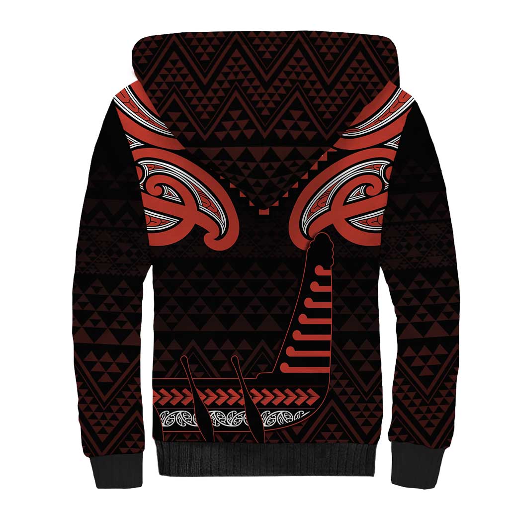 Maori Waitangi Sherpa Hoodie Kotahitanga Poutama Mix Whakairo - Polynesian Pride