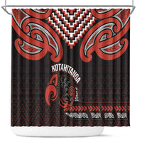Maori Waitangi Shower Curtain Kotahitanga Poutama Mix Whakairo - Polynesian Pride