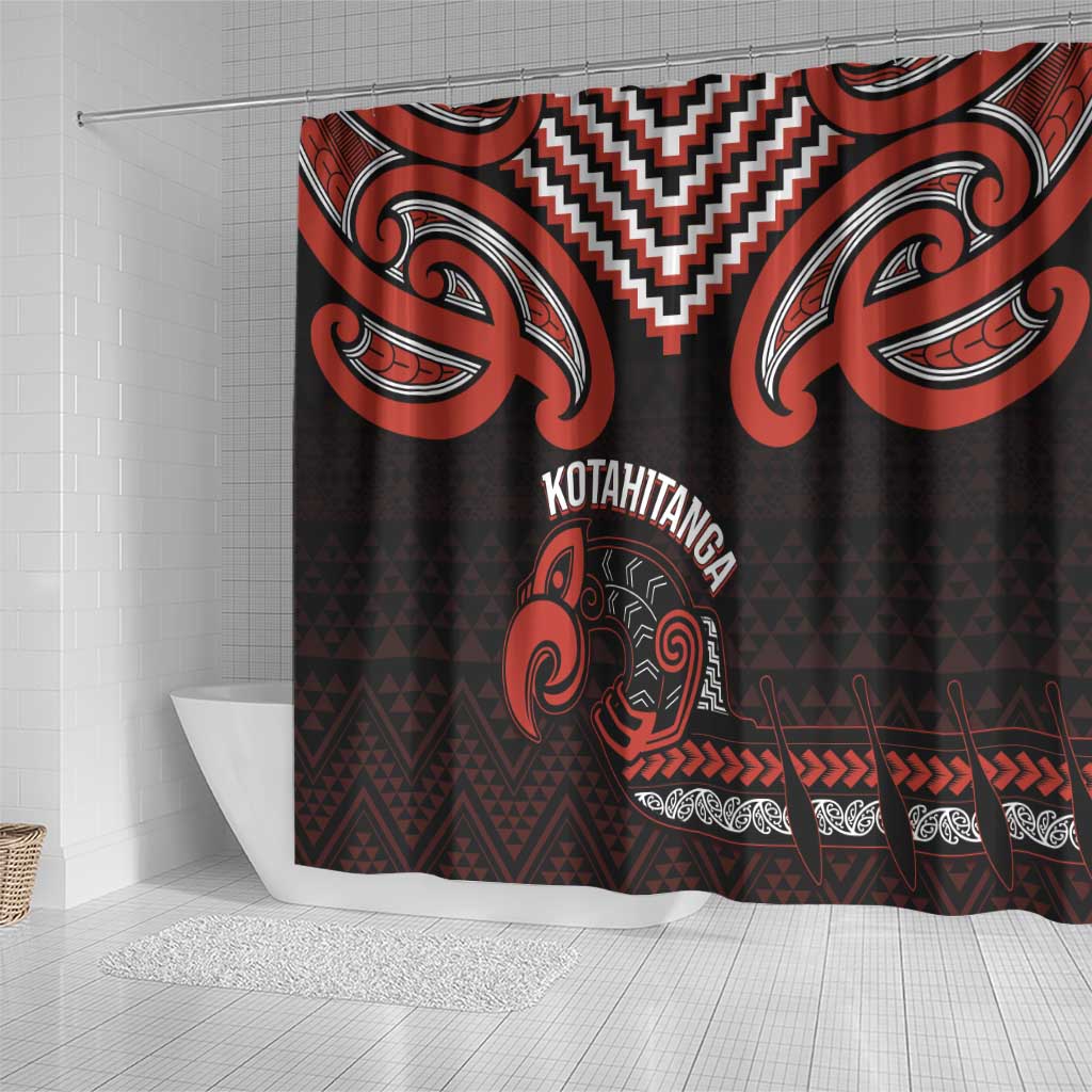 Maori Waitangi Shower Curtain Kotahitanga Poutama Mix Whakairo - Polynesian Pride